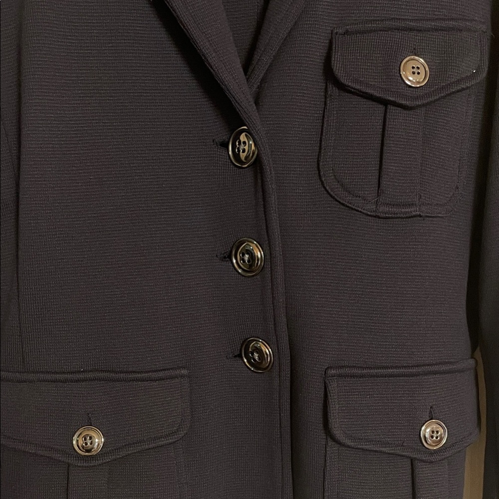 Talbots Black Button-Up Blazer Medium - image 5